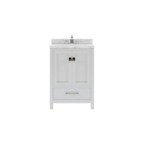 Caroline Avenue 24" Single Bath Vanity in White with Cultured Marble Quartz Top and Square Sink