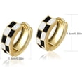 thumbnail image 2 of Pequeños Aretes de Cartílago, Aretes de Maestro; Anillo Hipoalergénico de Esmalte Blanco y Negro, Regalo en Tonos Dorado y Plateado, 2 of 9