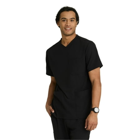 Skechers™ Vitality by Barco Crew Scrub Top for Men - Classic Fit, Crossover V-Neck Medical Top, 4-Way Stretch Men's Scrub Top