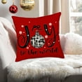 thumbnail image 3 of Joy to The World Quote Pillow Cover 16x16 Inch Red Christmas Snowflake Decoration Farmhouse Winter Holiday Pillow Case Decor for Home Sofa Couch, 3 of 5