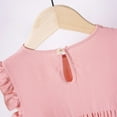 thumbnail image 5 of Lenpel Toddler Girls' Dress Ruffle Sleeveless Crew Neck Solid Color Dresses Casual Summer Outfits 2-9 Years, 5 of 7
