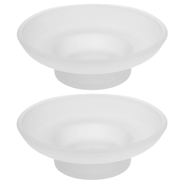 ColoMX Jabonera de baño de 2 uds., escurridor de jabón de vidrio transparente, bandeja pequeña redonda, soporte para jabón de ducha para bañera, ducha, fregadero de cocina