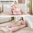 thumbnail image 4 of JONPONY Folding Sofa Bed, Convertible Sleeper Chair with Pillow Foldable Mattress with Back Support, Portable Sleeper Chair Bed Comfort Floor Sofa for Living room Bedroom, Single, Pink, 4 of 9