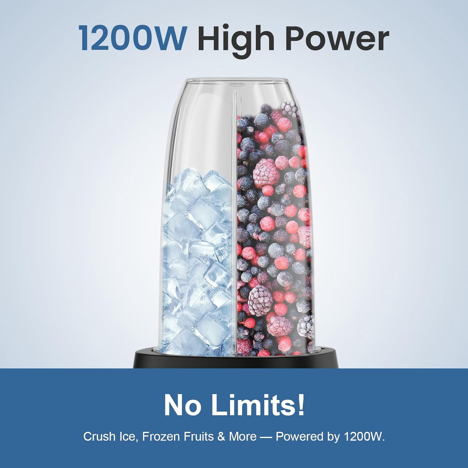12-Piece Smoothie Blender Maker with 25,000 RPM Motor for Ice Crushing and  Drinks