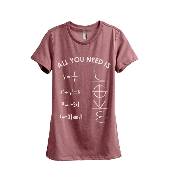 All You Need Is LOVE Math Women's Fashion Relaxed T-Shirt Tee Heather Rouge 2X-Large