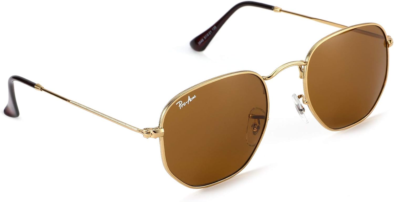 Small Square Sunglasses for Women Men 100% Real Glass Lens 