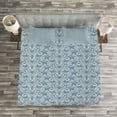 thumbnail image 3 of Ambesonne Geometric Quilted Bedspread Set 3 Pcs, Modern Art Swirls, Queen Size, Slate Blue Tan, 3 of 3