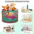 thumbnail image 4 of Round Toy Storage Basket Foldable Storage Basket for Home Decor Laundry Basket20" x 14" Flamingo Resort Style, 4 of 6