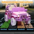 thumbnail image 4 of Okybaby 12V Kids Ride on Truck Car with Parents Remote,Electric Power Ride on Toy Car with LED Light,USB/TF Slot,Bluetooth,MP3,Ride on Truck Car for Kids Aged 3+, Pink, 4 of 6