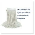 Boardwalk 2016CCT CutEnd Wet Mop Head, Cotton, 16, White, 12/Carton