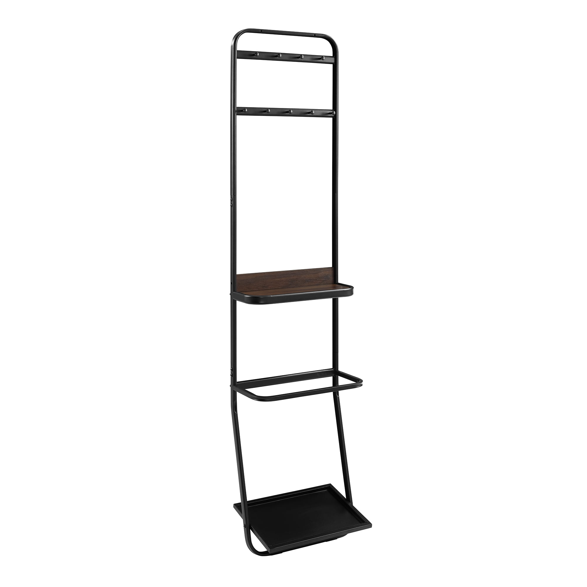 Manor Park Modern Umbrella Stand Hall Tree, Dark Walnut