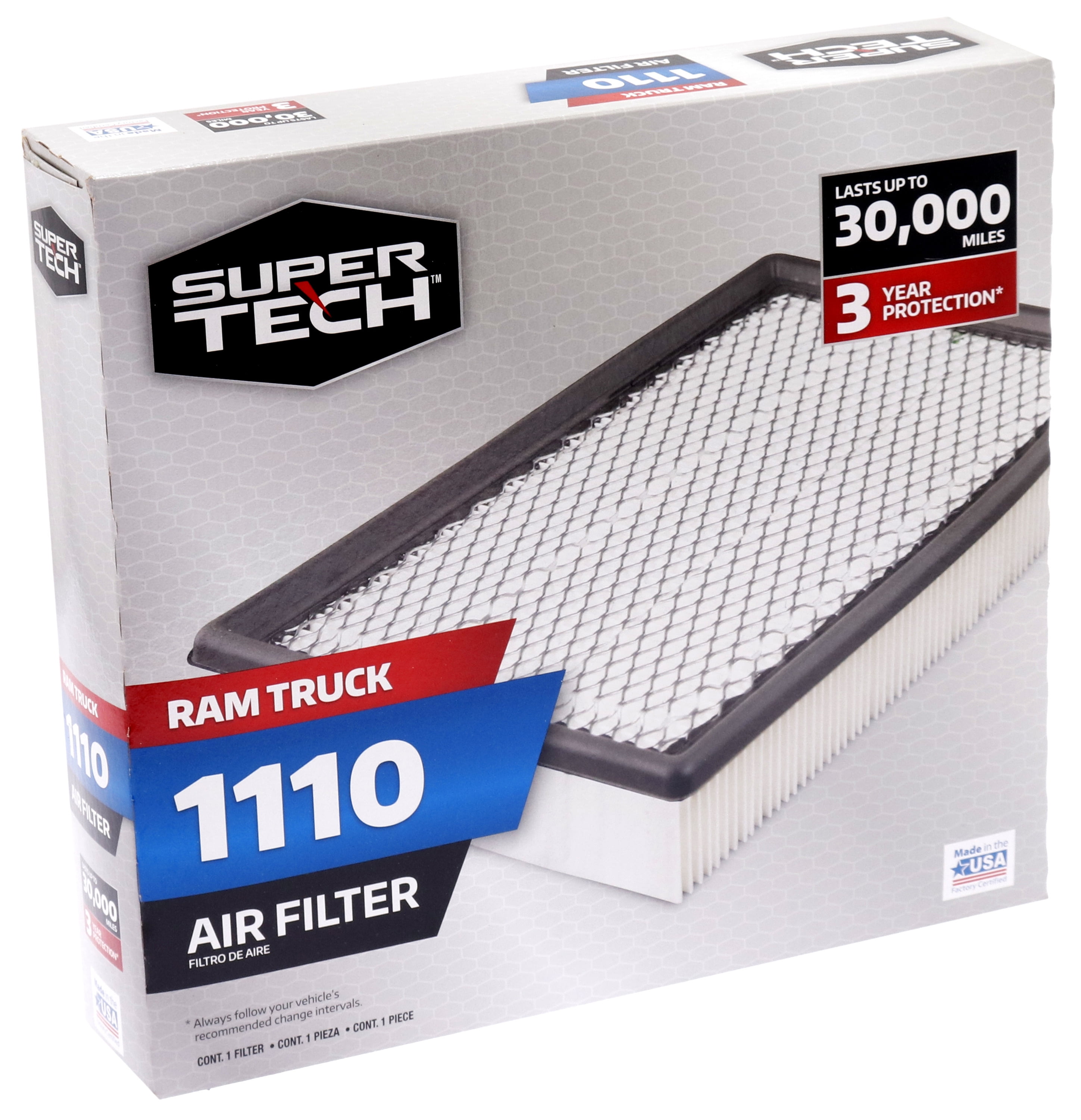 Super Tech 1110 Engine Air Filter, Replacement Filter for Dodge Truck