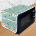 thumbnail image 1 of Owl Print Microwave Oven Cover, New Year Winter Themed Pattern with Bird Snowflakes and Branches, Water Resistant Organizer with Pockets for Kitchen, 36" x 12", Seafoam Multicolor, by Ambesonne, 1 of 4
