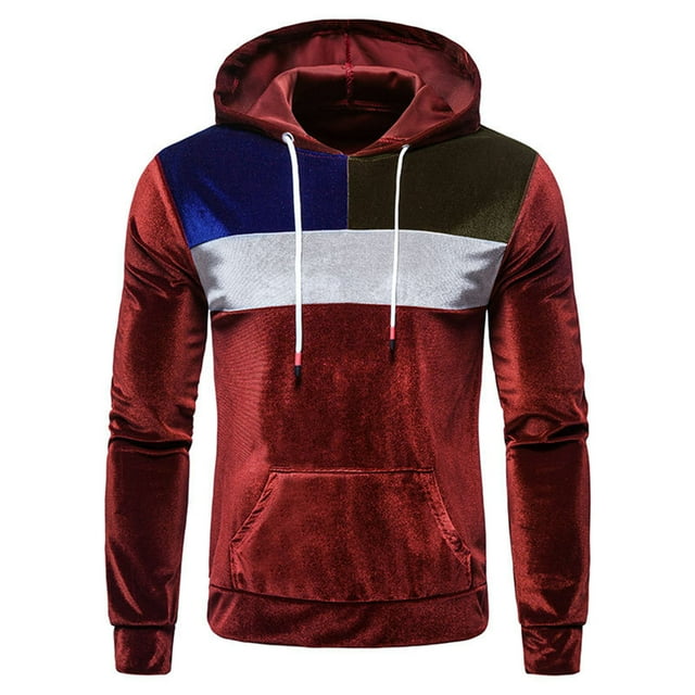Sudadera con capucha de terciopelo para hombre, sudadera con bolsillo, informal, para uso diario, para vacaciones, ropa deportiva Pompotops oipoqjl17604