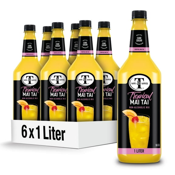 Mr & Mrs T Mai Tai Coctail Mix, 1 L Bottle, 1 Count (Pack of 6)