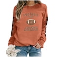 thumbnail image 4 of WEAIXIMIUNG Chandails en Molleton Zippés pour Femmes, Chandails en Molleton Décontractés Légers à Col Rond, Manches Longues, Imprimé Graphique Football, Pull-Over, Blouse, 4 of 4