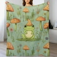 thumbnail image 3 of ARISTURING Frog Mushroom Cute Throw Blankets Soft Warm for Sofa Bed Couch Decor Gift, 3 of 6
