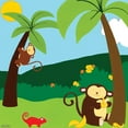 thumbnail image 2 of Vess, June Erica 26x26 White Modern Wood Framed Museum Art Print Titled - Jungle Jamboree II, 2 of 4