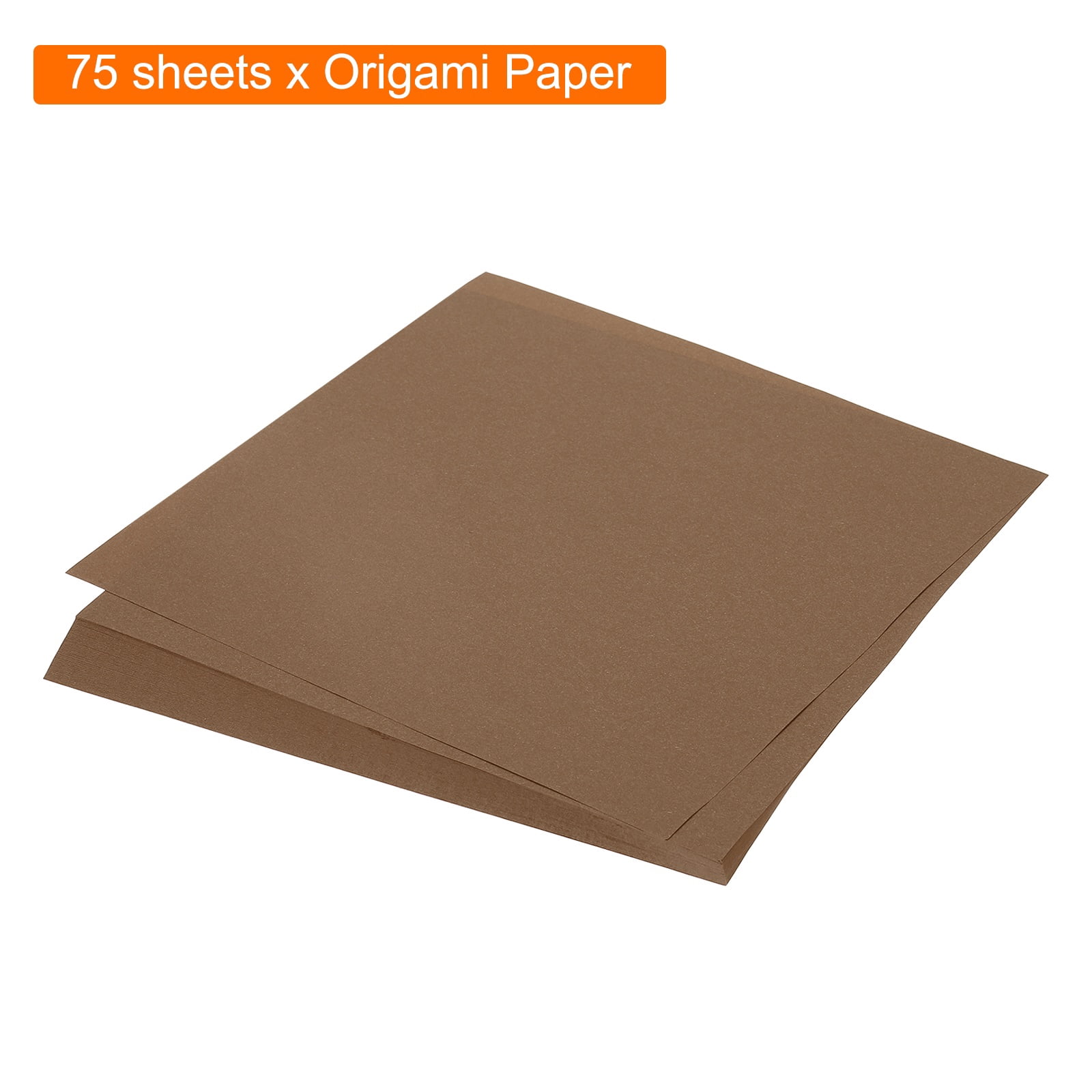 Uxcell 75 Sheets Origami Paper Double Sided 10x10 Inch(25x25cm) 70GSM Origami Paper Square Sheet Easy Fold for Beginners DIY Arts Crafts Projects, Coffee Color