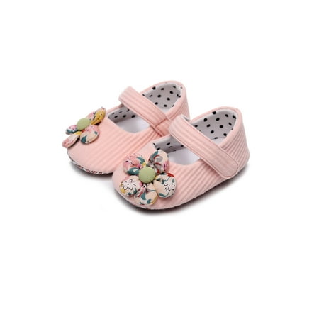 

Wazshop Toddler Dress Shoes First Walker Flats Prewalker Mary Jane Breathable Soft Sole Princess Shoe Baby Girls Floral Comfortable Pink 6.5C