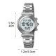 thumbnail image 3 of Reloj analógico-digital multifuncional con correa de acero inoxidable, resistente al agua, cronógrafo, calendario, alarma, luminiscente, para hombres y mujeres, caja de 33.7 mm., 3 of 9