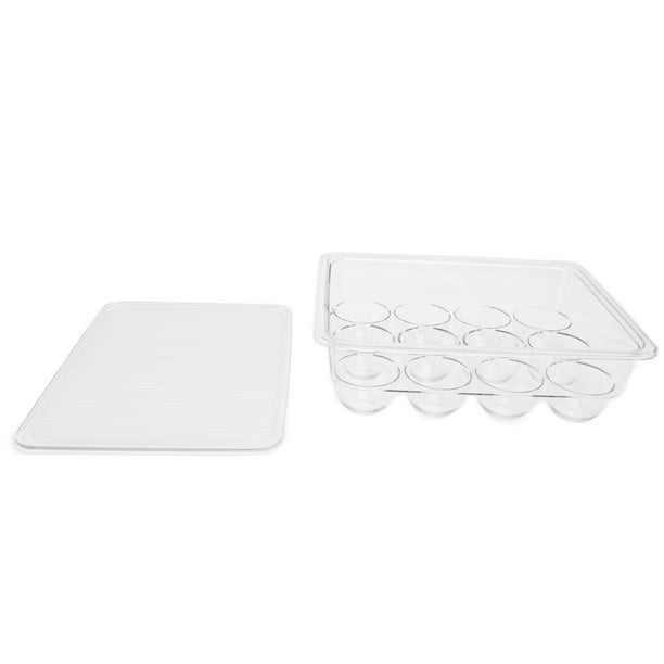 Plastic Refrigerator Egg Trays, Stackable Egg Storage Box With Lid For