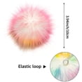 thumbnail image 2 of 12 Pieces Faux Fur Pom Pom Balls Fur Fluffy Pompom Ball with Elastic Loop for Hats Shoes Scarves Gloves Scarves Bag Key Chain Charms Accessories, 2 of 6