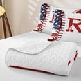 thumbnail image 4 of meiyoeat Patriotic USA Flag Quilt Full for Boys, Baseball Letter R Print Full Bedspread Sets, 3pcs, 1 Comforter and 2 Pillowcases, 4 of 7