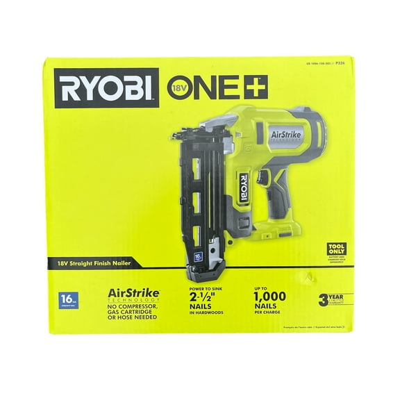 RYOBI 18-Volt 16-Gauge Cordless AirStrike Finish Nailer (Tool Only) P326 (Bulk Packaged)