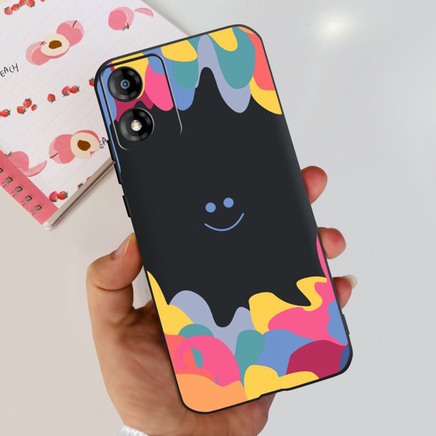 Motorola Moto E13 4G 2023 E32 E32S Lindo Dinosaurio Patrón De Gato Carcasa Del Teléfono MotoE13 E32 E 32S Funda Blanda De Silicona Negra Gao Jiahui unisex
