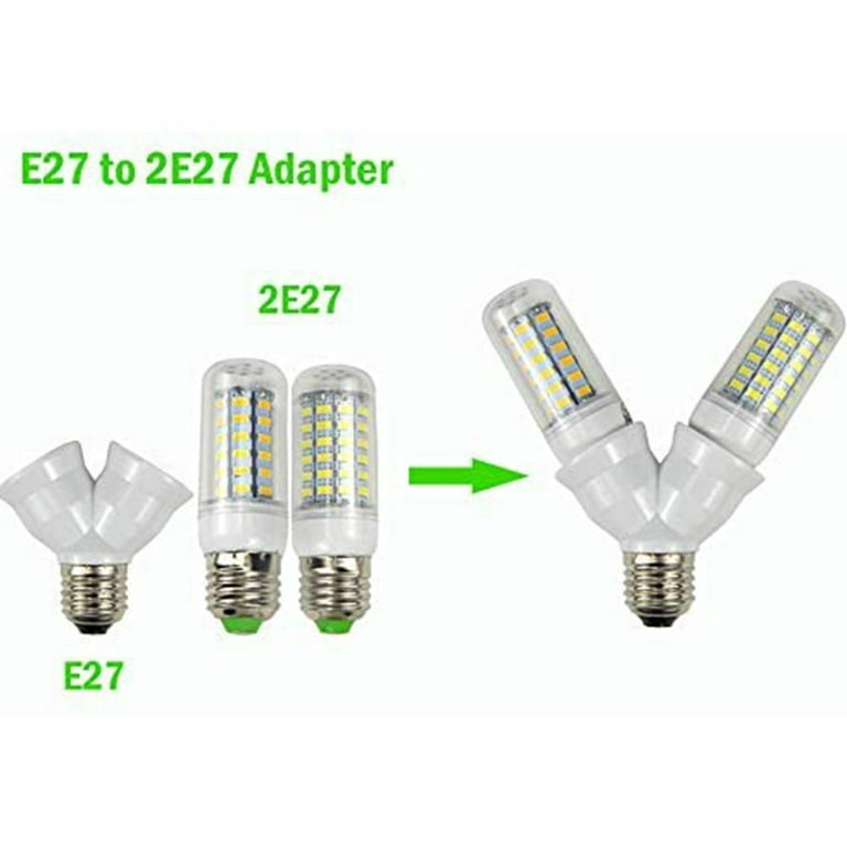 Wozhidaose Floor Lamp Base Socket Adapter 1 Lamp E27 Splitter Bulb to E27  Holder 2 in 2 Light Stand LED light Lamp 