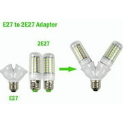 2 in 1 E27 Lamp Socket Splitter Adapter Light Double Bulb Y Stand Holder F8O3