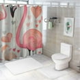 thumbnail image 7 of Orinice Flamingo Shower Curtain Set with 12 Hooks Pink Flamingo Seamless Illustration Bath Curtains Modern Bathroom Accessories 69x72, 7 of 7