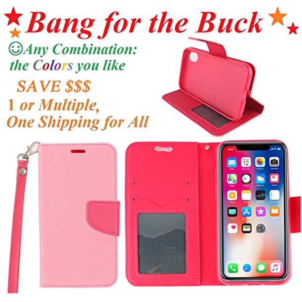 Value Packing For 5 8 Apple Iphone 10 X Case Iphonex Case Phone Case Hybrid 2 Tone Wallet Kick Stand Pouch Pocket Purse Screen Flip Cover Pink Red Walmart Com Walmart Com