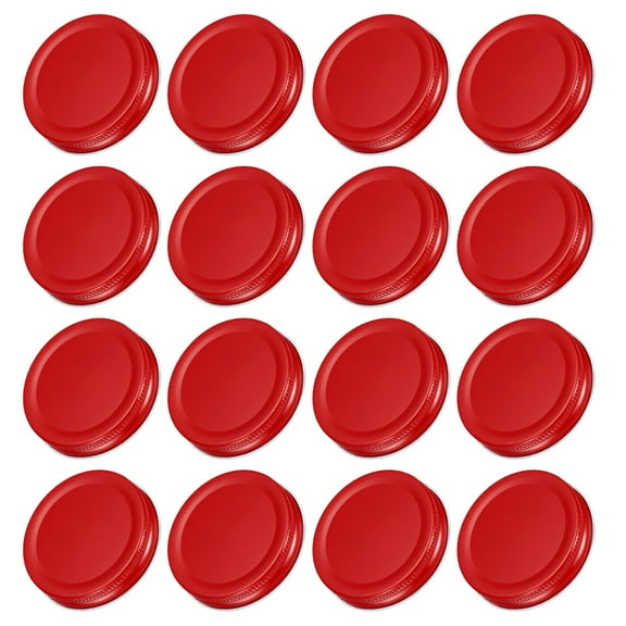Uxcell 16Pack 70mm/2.76" Regular Mouth Tin Plate Mason Jar Lids for Canning Jars, Red