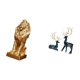 thumbnail image 5 of Escultura de león y reno, estatua coleccionable de mesa, adorno artístico, figura decorativa para oficina, hogar, estantería, regalo de cumpleaños, ci, 5 of 8