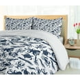 thumbnail image 4 of Ambesonne Nautical Duvet Cover Set, Monotone Sea Creatures, 2-Calking, Dark Violet Blue White, 4 of 6