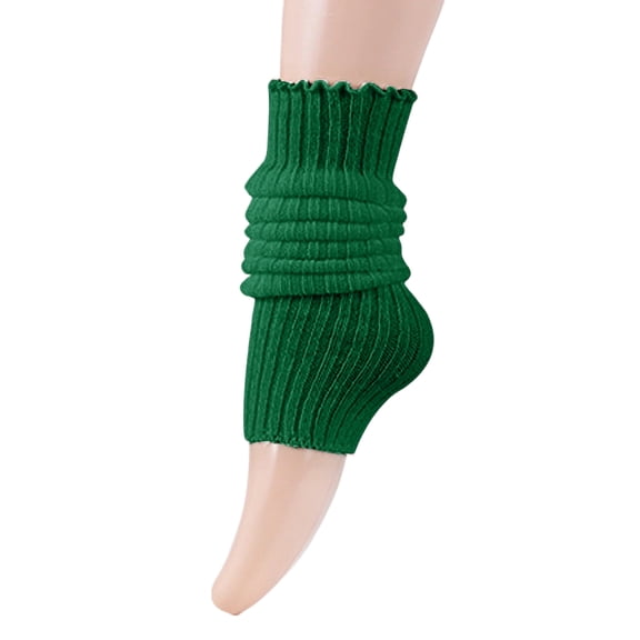 Women's Slouchy Scrunch Crew Socks Elegant Ribbed Knit Stacked Mid Calf Retro Fashion Hosiery Army Green