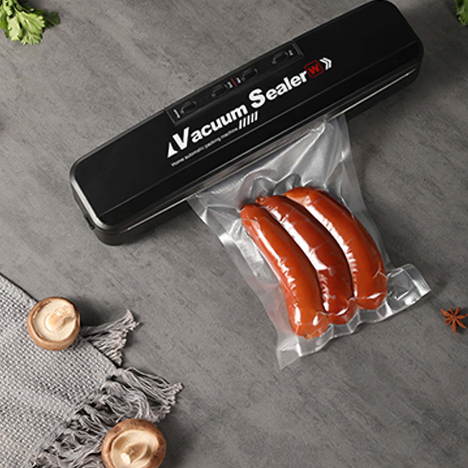 Tuphregyow Vacuum Sealer Automatic Vacuum Sealer Machine for Food Preservation, Sous Vide, and Storage Sealing and Packing System Black