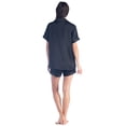 thumbnail image 4 of Fishers Finery Women's 100% Pure Mulberry Silk Short Pajama Set; Button Front Closure Top/Drawstring Shorts (Black, L), 4 of 6