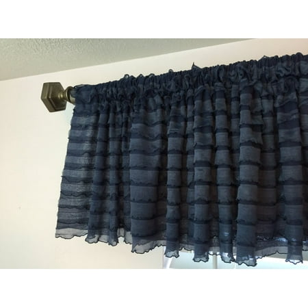 Navy Blue Ruffle Valance Curtain Walmart Com