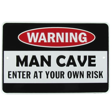 - Warning Man Cave Funny Embossed Aluminum Sign US Made Novelty Bar Pub Wall Decor