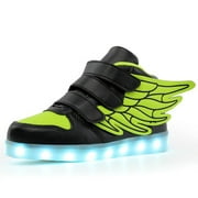 Duretiony LED Light Up Hi-Top Shoes with Wing USB Rechargeable Flashing Sneakers for Toddlers Kids Boys Girls New