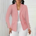 thumbnail image 6 of Sentmoon Blazer Jackets for Women Color Block Long Sleeve Lapel Button Down Blazer Jacket with Cuff Detail for Office Work, 6 of 8
