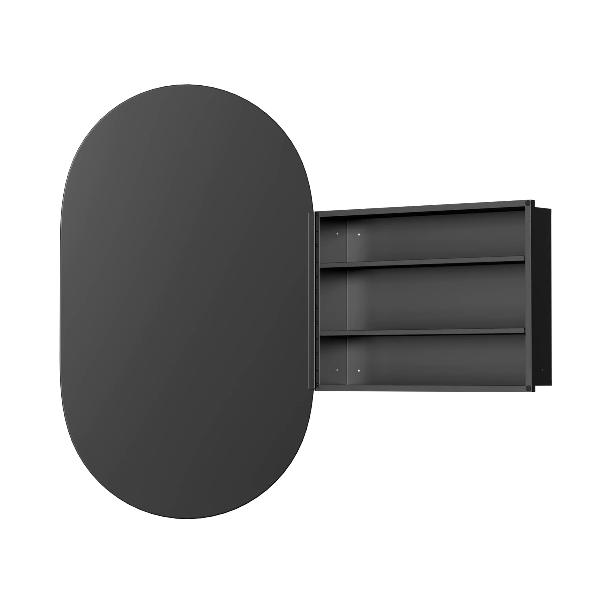 MAYEERTY 38"x22" Iron Medicine Cabinet Mirror for Bathroom with Storage Space , Black