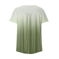 thumbnail image 2 of QLEICOM Womens Summer Tops Oversized T-shirts Short Sleeve V-Neck Tie-dye Casual Loose Tunic Tank Tops Women Shirts Blouses Army Green M, 2 of 5