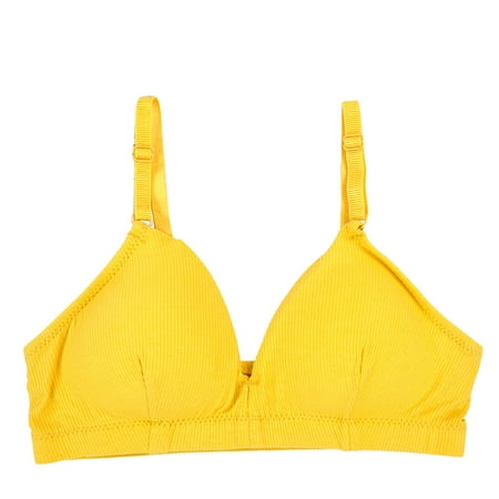 

Zuwimk Bras For Women No Underwire Women s Bras EcoSeamfree Rib Molded Cup Plunge Bralette Yellow One Size