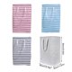 thumbnail image 3 of Wosthever Cesto para la colada, lienzo a rayas, gran capacidad, ropa, juguetes, bolsa de almacenamiento, organizador, cesto de portátil, cestas Juegos de accesorios de baño Raya azul, 3 of 6