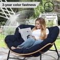 thumbnail image 3 of Cushions for Hanging Egg Chair, Thicken Outdoor rocking chair cushions, Garden Hanging Basket Chair Seat, Papasan Chair Cushion（Navy blue）, 3 of 7