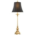 thumbnail image 6 of Regency Hill Traditional Buffet Table Lamps 36.5" Tall Set of 2 Gold Intricate Details Black Fabric Bell Shade for Dining Room, 6 of 9